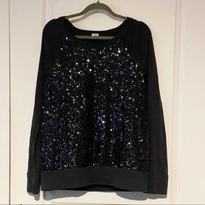 JCrew Sequin front long sleeve shirt